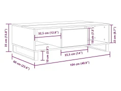vidaxl Mesa de centro 104x60x35cm derivados de madeira carvalho fumado^ Mesa De Centro