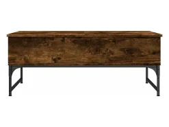 Mesa De Centro| Mesa de centro 100x50x40cm deriv. madeira/metal carvalho fumado PT583938 Castanho
