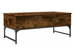 Mesa De Centro| Mesa de centro 100x50x40cm deriv. madeira/metal carvalho fumado PT583938 Castanho