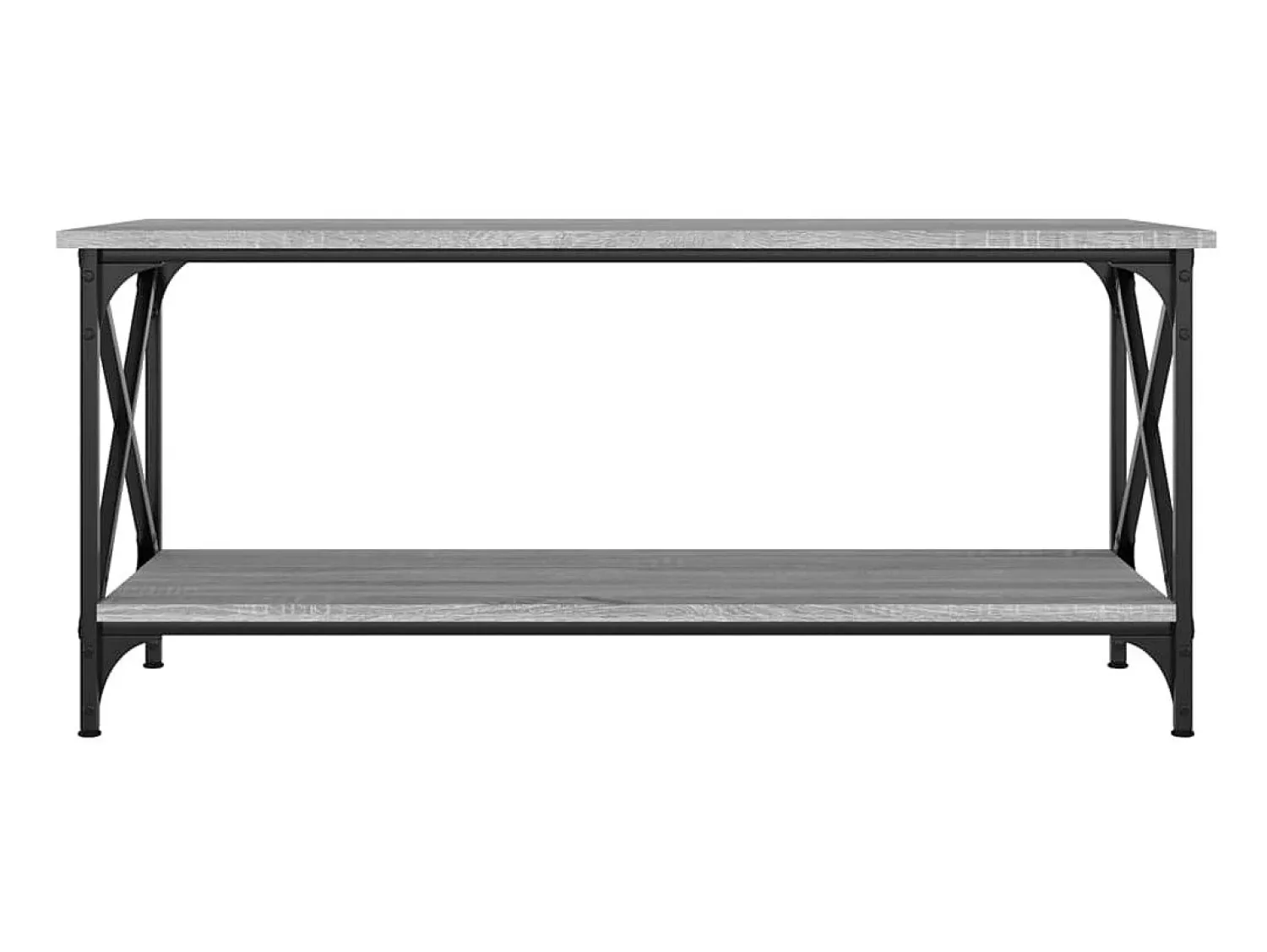 Mesa De Centro* Mesa de centro 100x45x45cm derivados madeira/ferro cinza sonoma PT766025 Cinzento