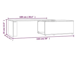Mesa De Centro*vidaxl Mesa de centro 150x50x35cm derivados de madeira carvalho sonoma Natural claro
