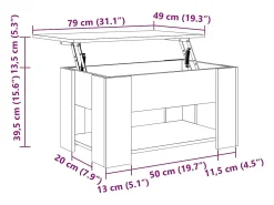 Mesa De Centro*vidaxl Mesa de centro 79x49x41cm derivados de madeira sonoma Cinzento