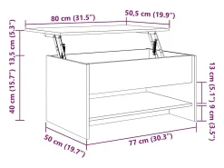 Online vidaxl Mesa de centro 80x50x40cm derivados de madeira cimento Cinzento