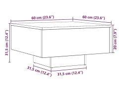 Mesa De Centro*vidaxl Mesa de centro 60x60x31,5cm derivados madeira carvalho castanho Natural claro