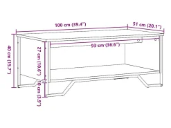 vidaxl Mesa de centro 100x51x40cm derivados de madeira sonoma^ Mesa De Centro