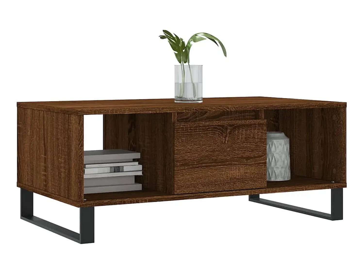 Mesa de centro 90x50x36,5cm derivados madeira carvalho PT758373^ Mesa De Centro