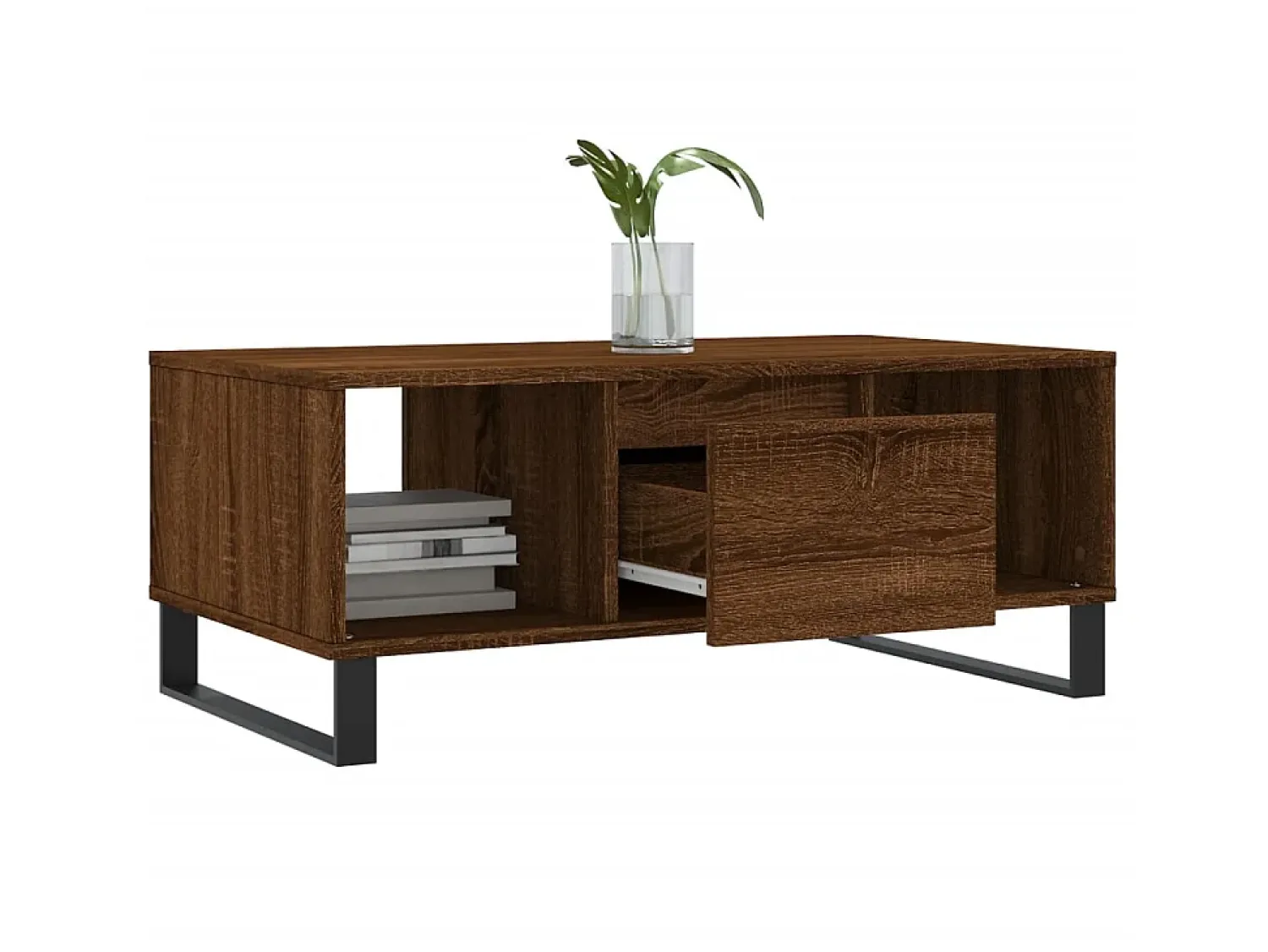 Mesa de centro 90x50x36,5cm derivados madeira carvalho PT758373^ Mesa De Centro