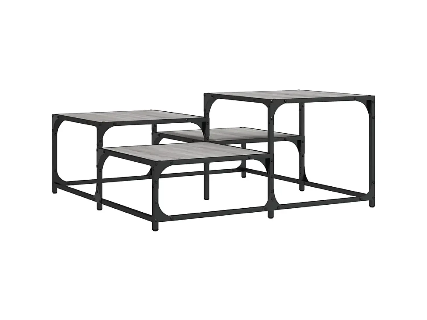 Mesa De Centro* Mesa de centro 87,5x87,5x40cm derivados de madeira cinza sonoma PT668101 Cinzento