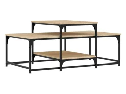 Discount vidaxl Mesa de centro 102x60x45cm derivados de madeira carvalho sonoma Natural claro