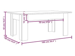 Mesa De Centro|vidaxl Mesa de centro 100x60x42cm derivados de madeira sonoma Cinzento