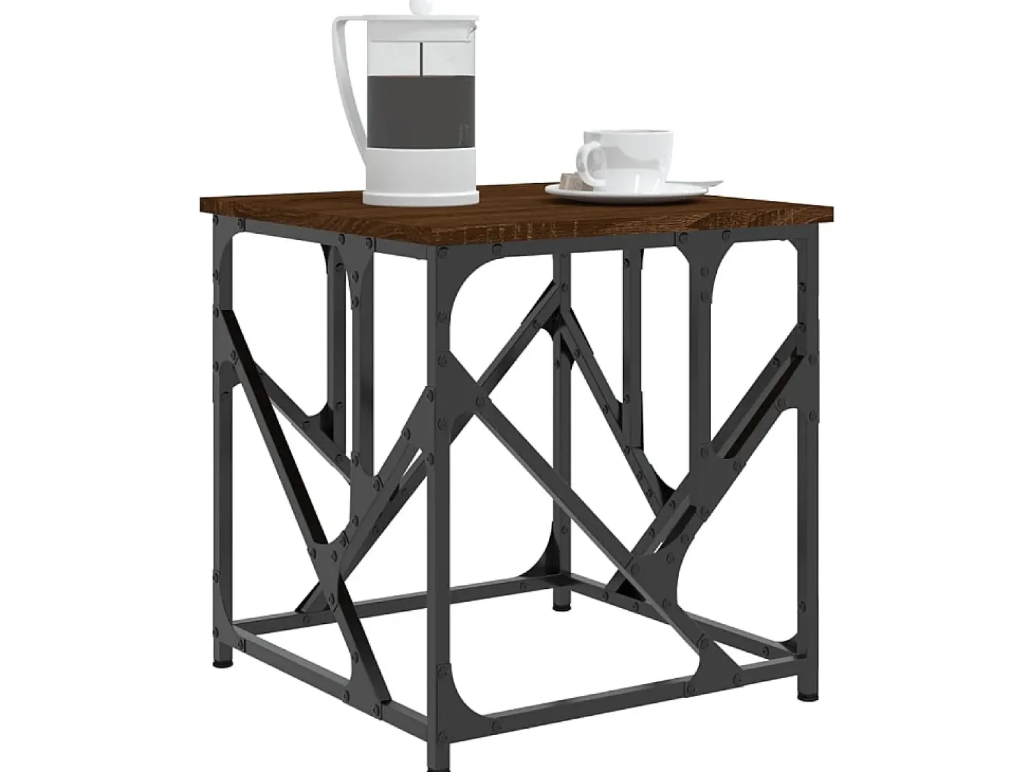 Mesa de centro 45x45x47,5cm derivados madeira carvalho PT672282^ Mesa De Centro