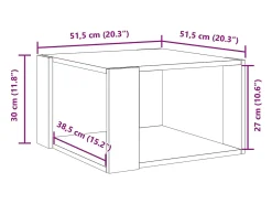 vidaxl Mesa de centro 51,5x51,5x30cm derivados madeira carvalho sonoma^ Mesa De Centro