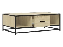 Mesa De Centro|vidaxl Mesa de centro 100x57x35cm deriv. madeira/metal carvalho sonoma Natural claro