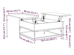 Mesa De Centro*vidaxl Mesa de centro 80x80x45cm deriv. madeira/metal sonoma Cinzento