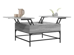 Mesa De Centro*vidaxl Mesa de centro 80x80x45cm deriv. madeira/metal sonoma Cinzento