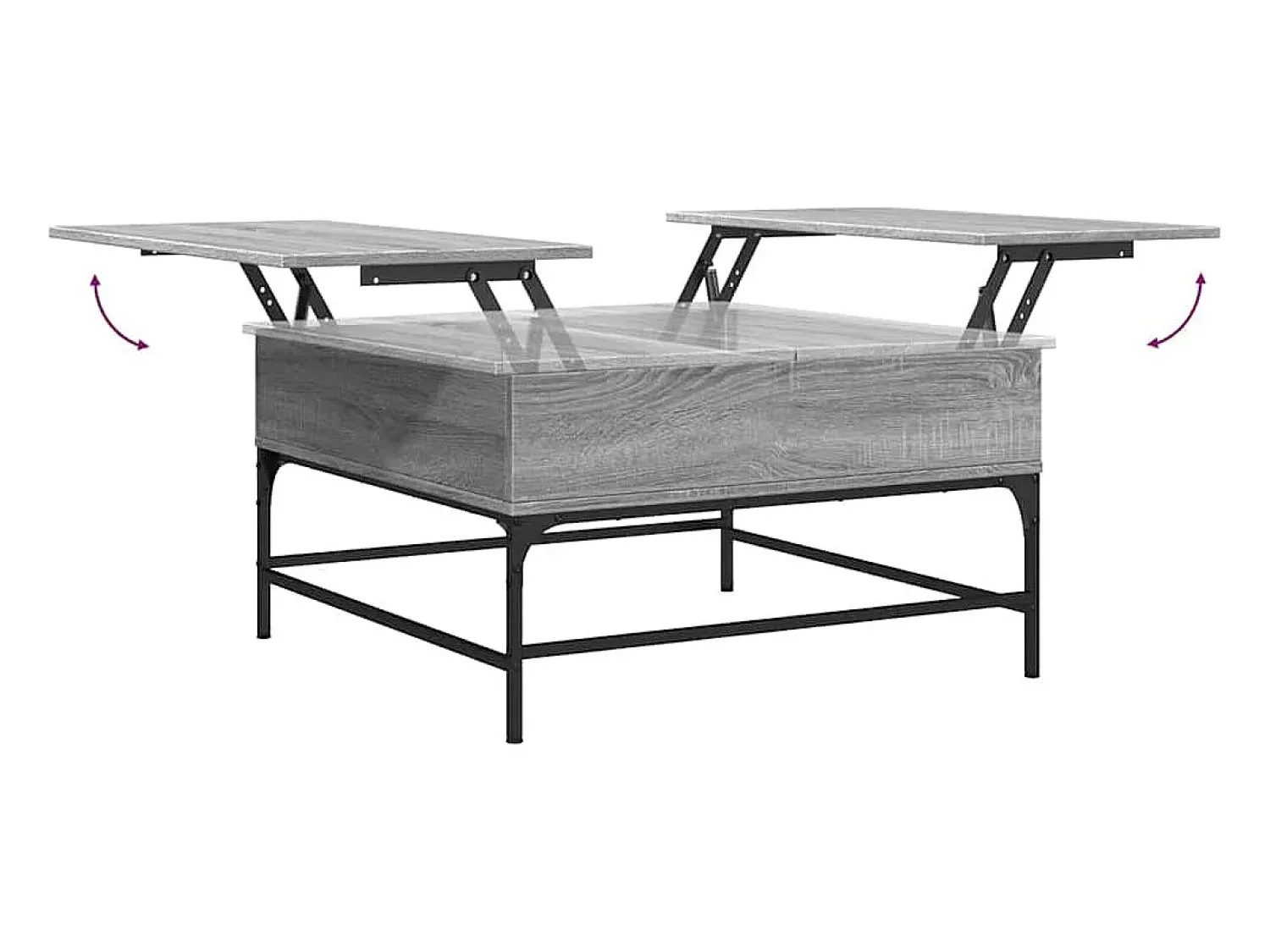 Mesa De Centro*vidaxl Mesa de centro 80x80x45cm deriv. madeira/metal sonoma Cinzento