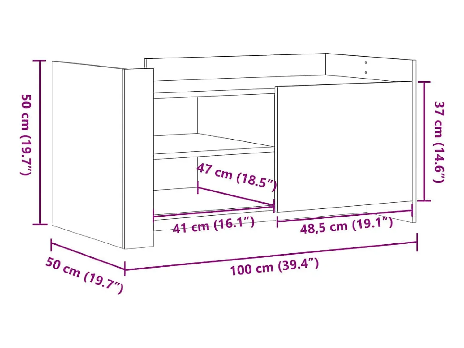 Mesa De Centro|vidaxl Mesa de centro 100x50x50cm derivados de madeira cinza cimento Cinzento