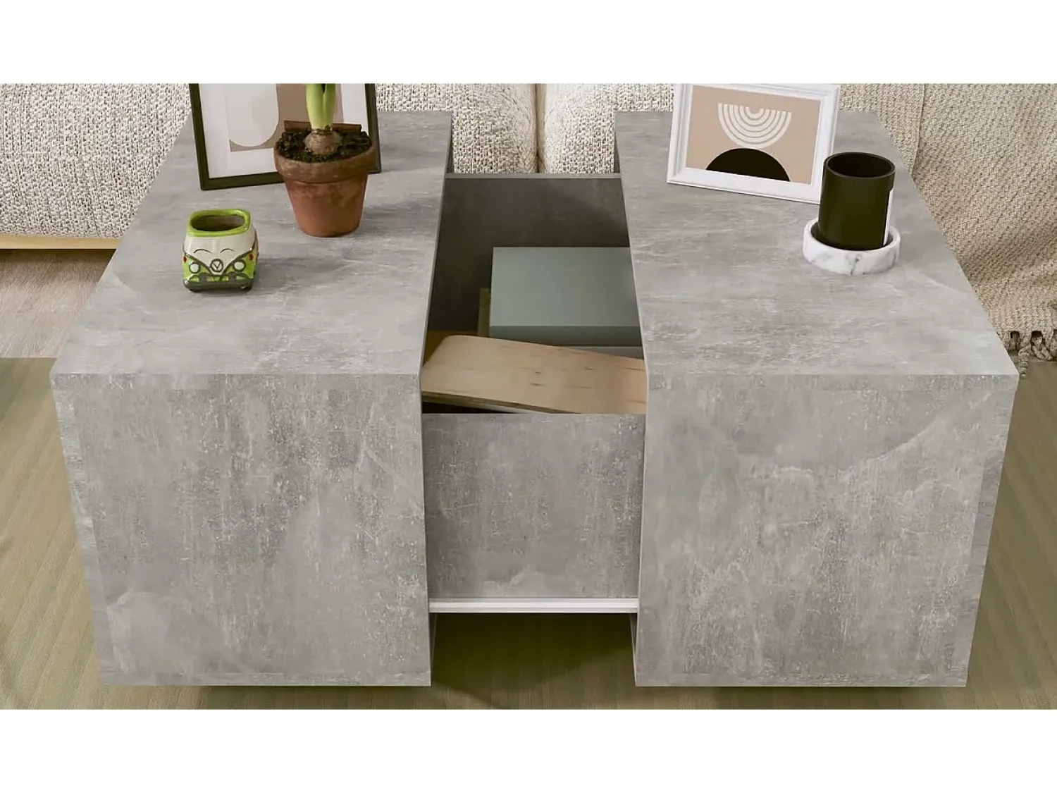 Mesa De Centro|vidaxl Mesa de centro 60x60x38cm derivados de madeira cimento Cinzento