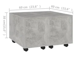 Mesa De Centro|vidaxl Mesa de centro 60x60x38cm derivados de madeira cimento Cinzento