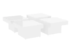 Mesa De Centro| Mesa de centro 90x90x28cm derivados de madeira brilhante PT172854 Branco