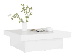 Mesa De Centro| Mesa de centro 90x90x28cm derivados de madeira brilhante PT172854 Branco