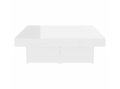 Mesa De Centro| Mesa de centro 90x90x28cm derivados de madeira brilhante PT172854 Branco