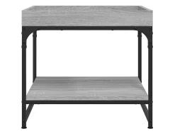 New Mesa de centro 49,5x49,5x45cm derivados de madeira cinza sonoma PT208479 Cinzento