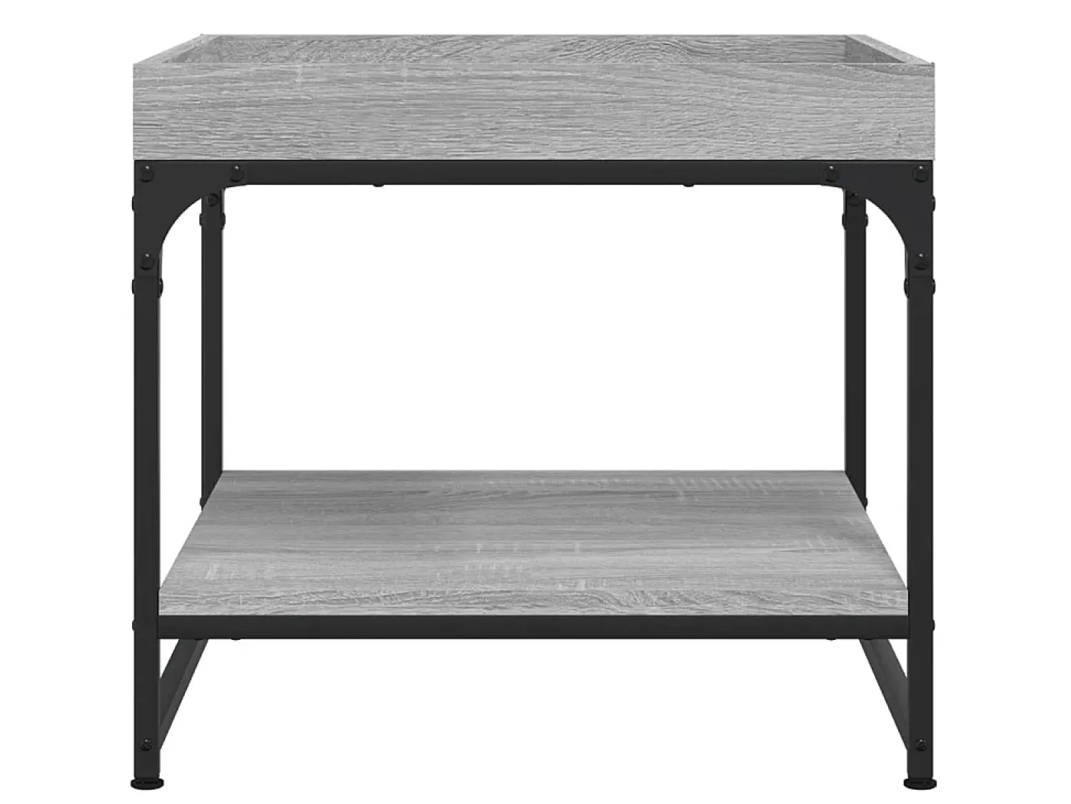 New Mesa de centro 49,5x49,5x45cm derivados de madeira cinza sonoma PT208479 Cinzento