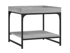 New Mesa de centro 49,5x49,5x45cm derivados de madeira cinza sonoma PT208479 Cinzento