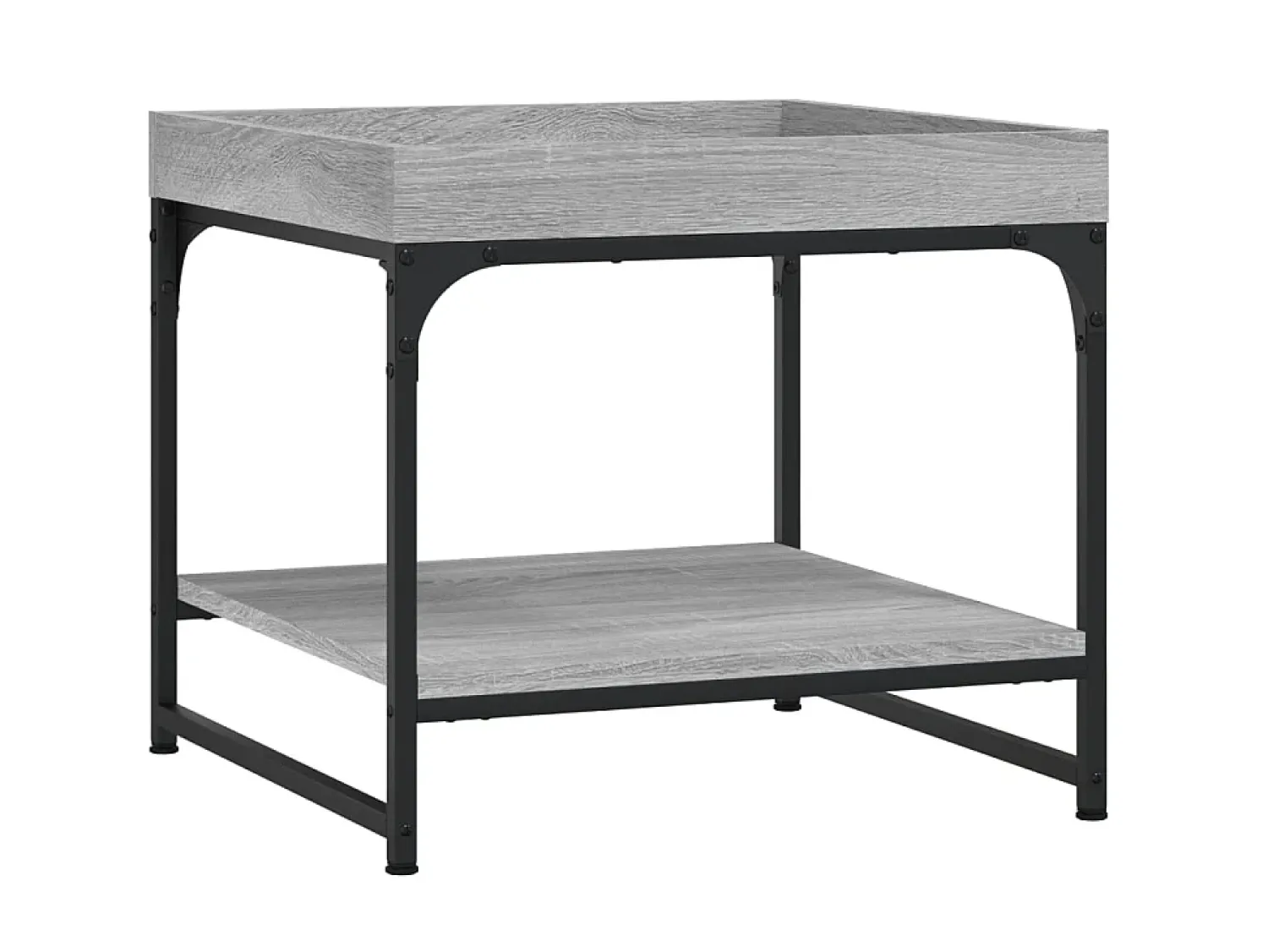 New Mesa de centro 49,5x49,5x45cm derivados de madeira cinza sonoma PT208479 Cinzento