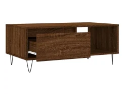 Mesa De Centro| Mesa de centro 90x50x36,5cm derivados madeira carvalho PT399851 Castanho