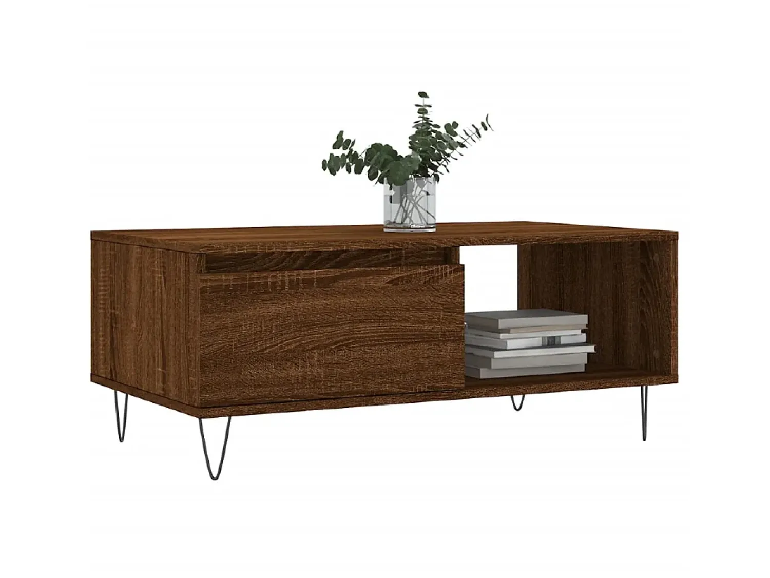Mesa De Centro| Mesa de centro 90x50x36,5cm derivados madeira carvalho PT399851 Castanho