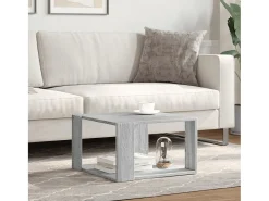 Outlet Mesa de centro 51,5x51,5x30cm derivados de madeira cinza sonoma PT373808 Cinzento claro