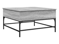 Mesa De Centro* Mesa de centro 80x80x45cm deriv. madeira/metal sonoma PT810157 Cinzento