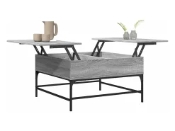 Mesa De Centro* Mesa de centro 80x80x45cm deriv. madeira/metal sonoma PT810157 Cinzento