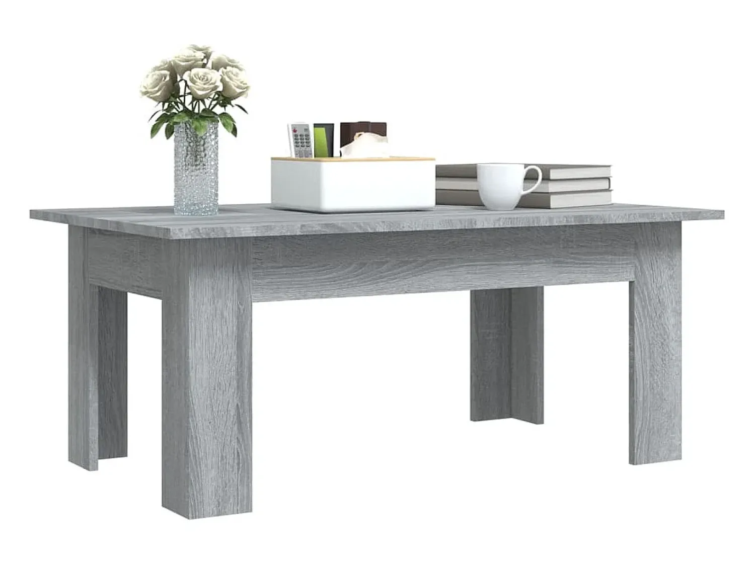 Mesa De Centro| Mesa de centro 100x60x42cm derivados de madeira sonoma PT728716 Cinzento