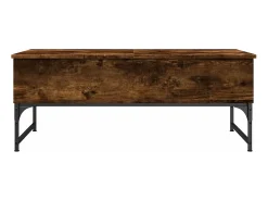 Mesa De Centro*vidaxl Mesa de centro 100x50x40cm deriv. madeira/metal carvalho fumado Castanho