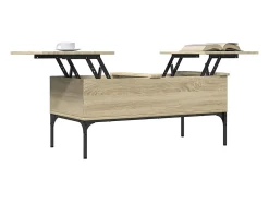 Mesa De Centro|vidaxl Mesa de centro 100x50x45cm deriv. madeira/metal carvalho sonoma Castanho
