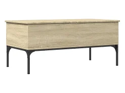 Mesa De Centro|vidaxl Mesa de centro 100x50x45cm deriv. madeira/metal carvalho sonoma Castanho