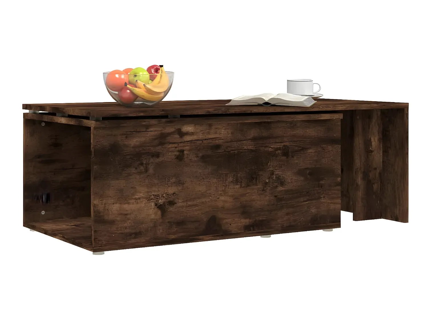Clearance Mesa de centro 150x50x35cm derivados de madeira carvalho fumado PT977663 Castanho