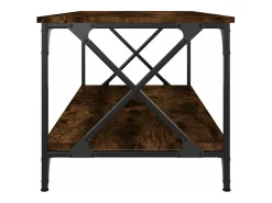 Mesa De Centro|vidaxl Mesa de centro 100x50x45cm deriv. madeira/ferro carvalho fumado Natural claro