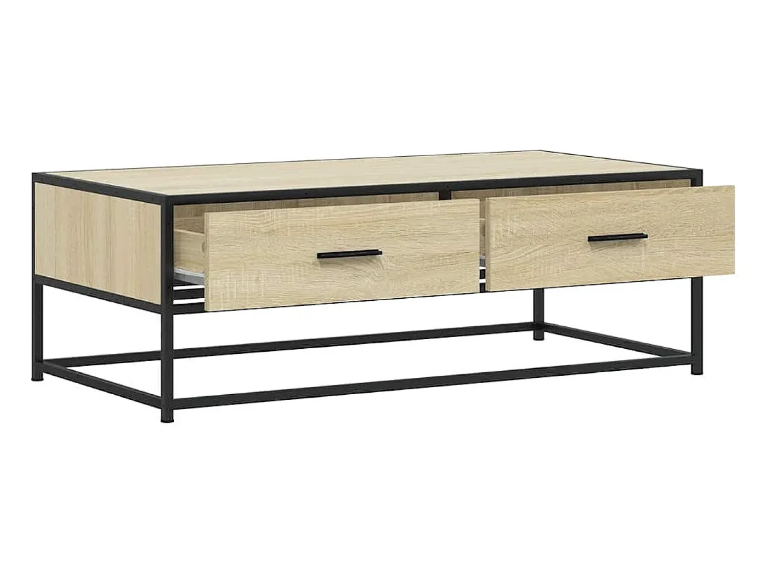 Mesa De Centro*vidaxl Mesa de centro 100x50x35cm deriv. madeira/metal carvalho sonoma Natural claro