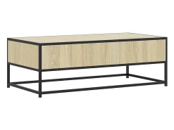 Mesa De Centro*vidaxl Mesa de centro 100x50x35cm deriv. madeira/metal carvalho sonoma Natural claro