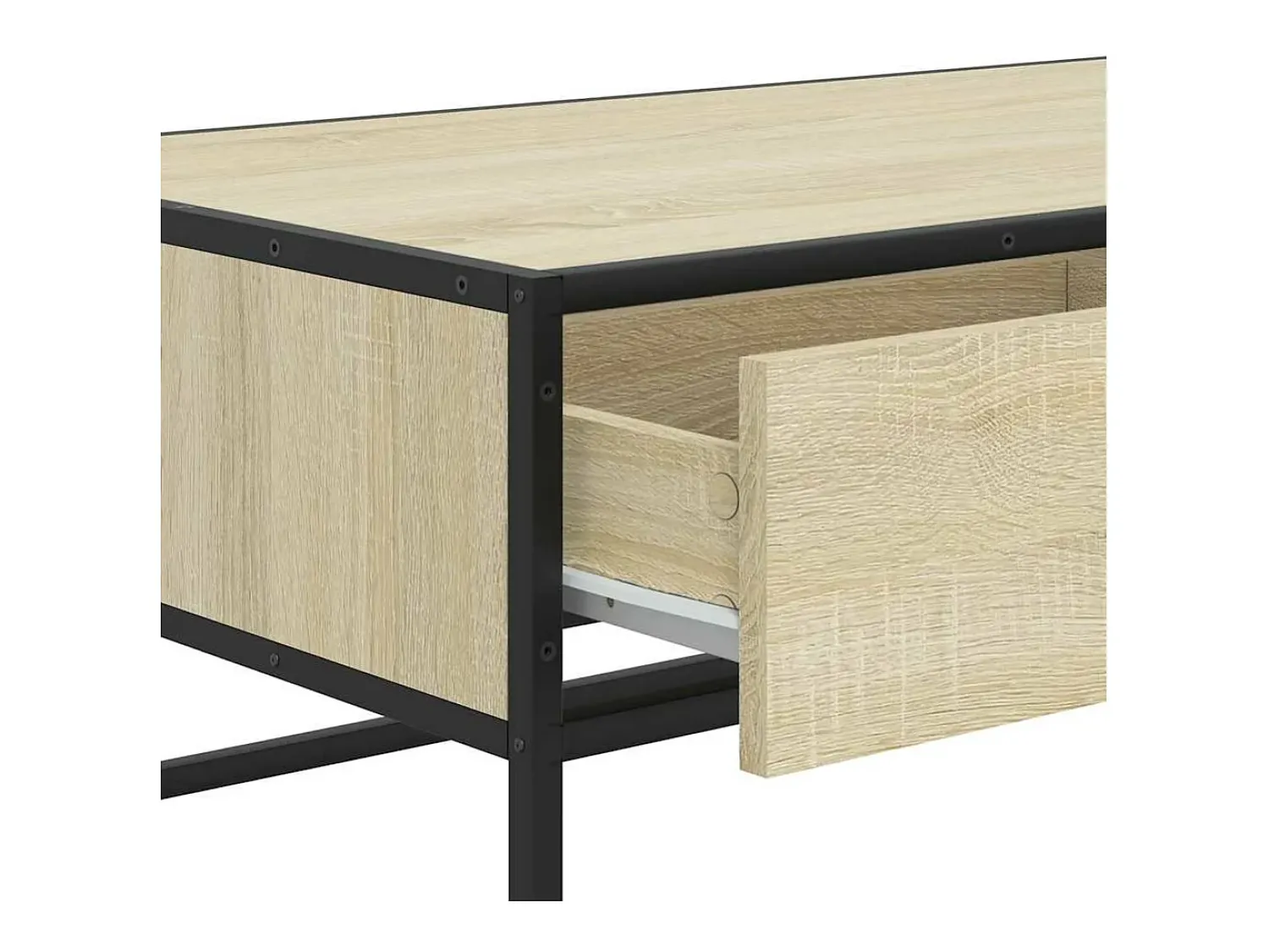 Mesa De Centro*vidaxl Mesa de centro 100x50x35cm deriv. madeira/metal carvalho sonoma Natural claro