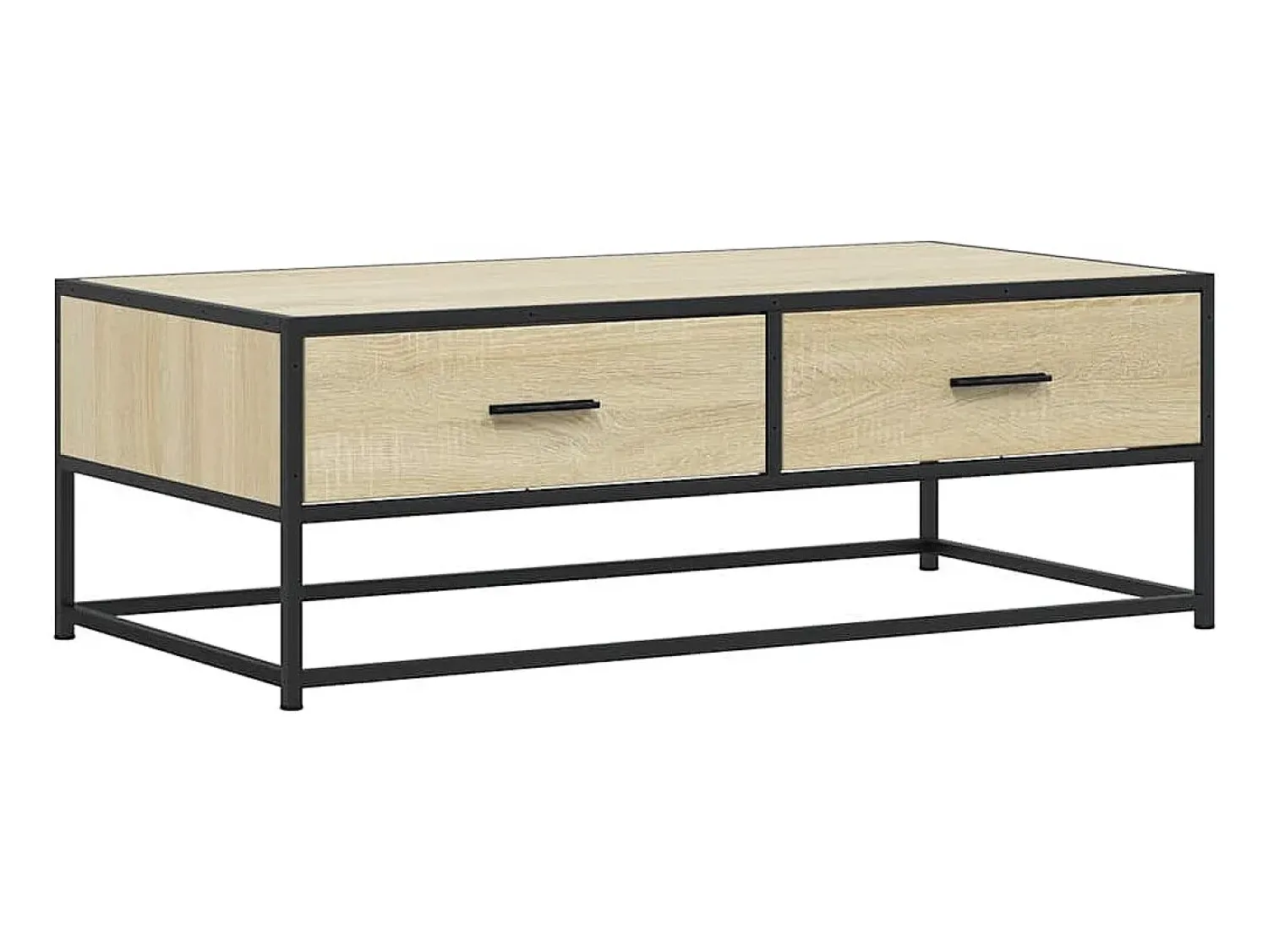 Mesa De Centro*vidaxl Mesa de centro 100x50x35cm deriv. madeira/metal carvalho sonoma Natural claro