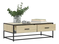 Mesa De Centro*vidaxl Mesa de centro 100x50x35cm deriv. madeira/metal carvalho sonoma Natural claro