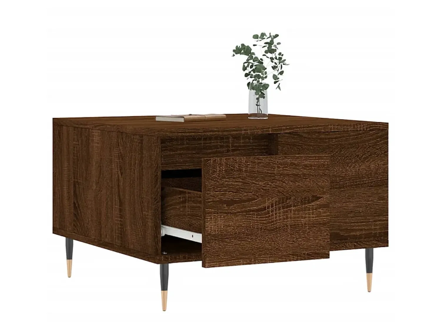 Mesa De Centro* Mesa de centro 55x55x36,5cm derivados madeira carvalho PT950711 Castanho