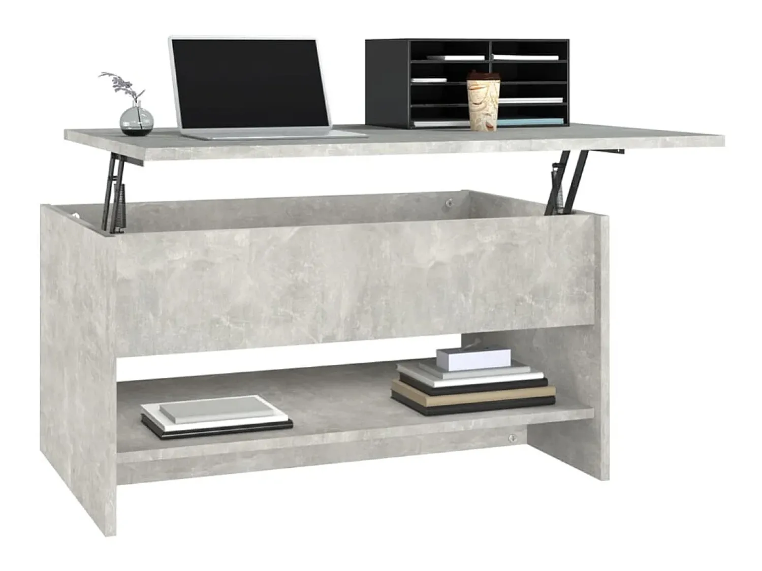 Mesa de centro 80x50x40cm derivados de madeira cimento PT381259^ Mesa De Centro