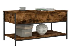 Mesa de centro 100x50x50cm deriv. madeira/metal carvalho fumado PT534048^ Mesa De Centro