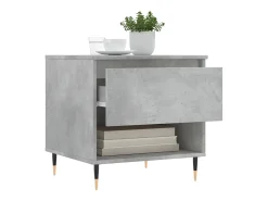 Best vidaxl Mesa de centro 50x46x50cm derivados de madeira cinzento-cimento Cinzento claro